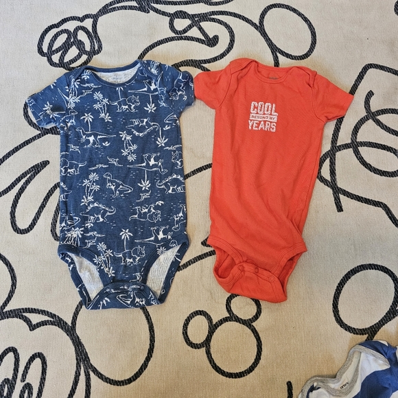 Bundle 7 Carter's Short Sleeve Cotton Baby Infant Body Suits Boy 24 Months - Picture 3 of 6